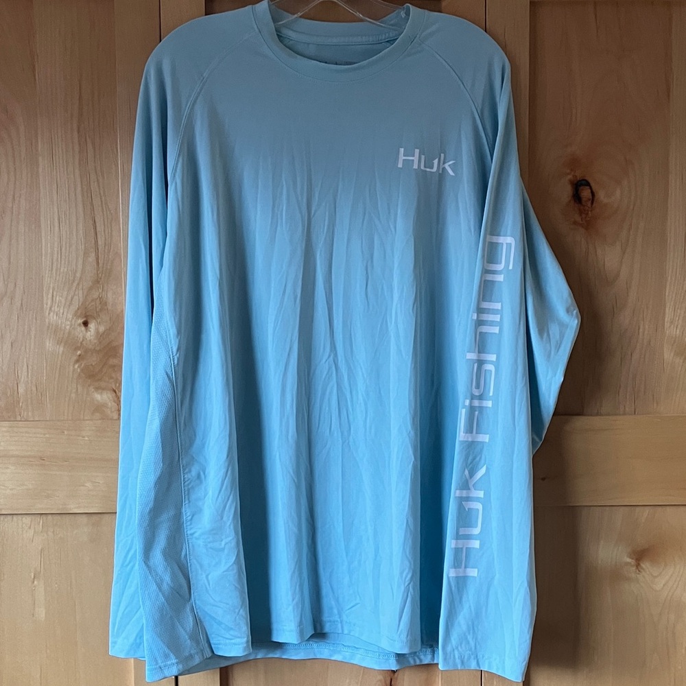 Huk Men's Sky Blue Long Sleeve - Picture 2 of 6